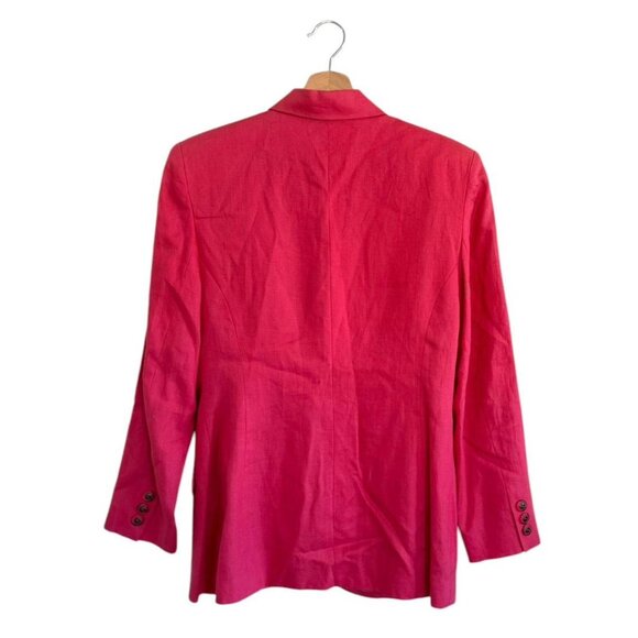 COLLECTION POINT OF VIEW PINK LINEN BLAZER VINTAGE SIZE 10 - Picture 3 of 5